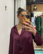 Bamboo Pyjamas: Classic Set in Burgundy-4