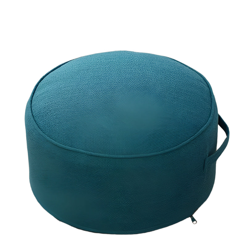 Thicken Linen Round Pouf Ottoman-0