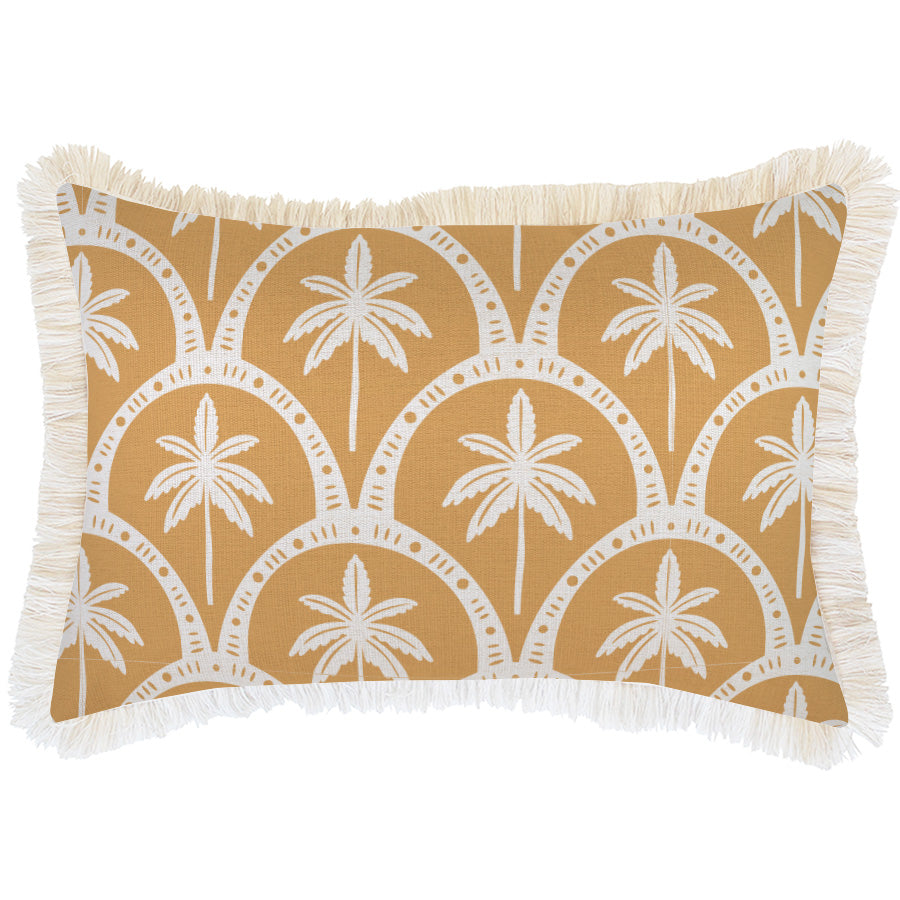 Cushion Cover-Coastal Fringe-Corfu Mustard-35cm x 50cm-0