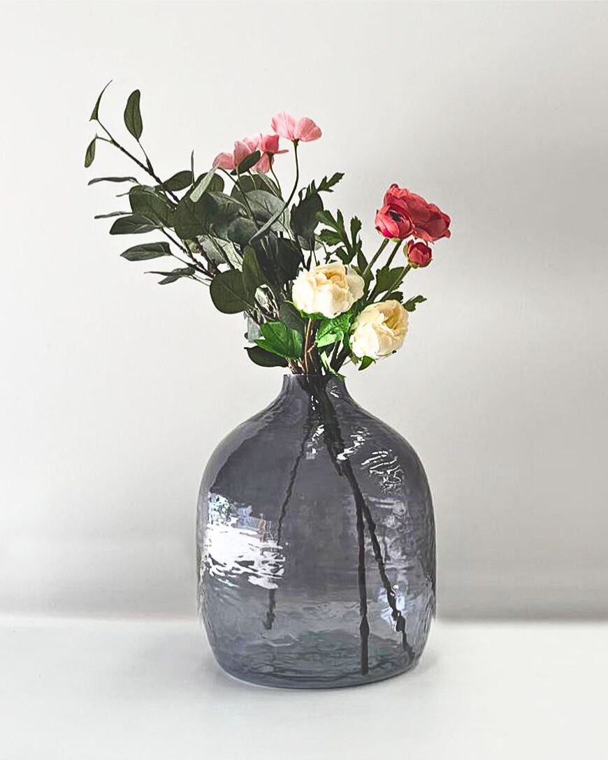 Hebron Handblown Hammered Glass Vases-0