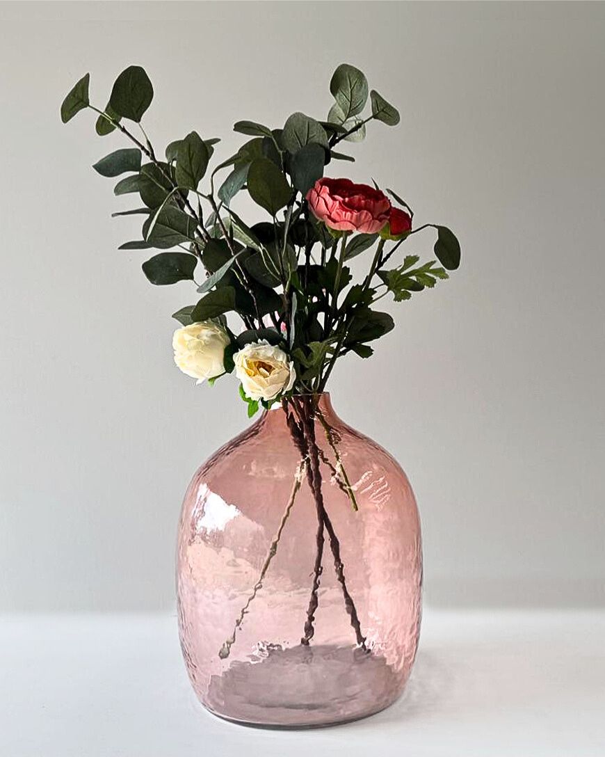 Hebron Handblown Hammered Glass Vases-1