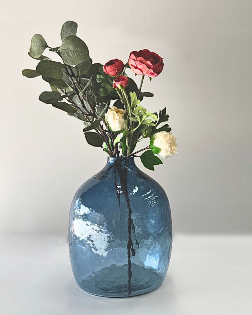 Hebron Handblown Hammered Glass Vases-2