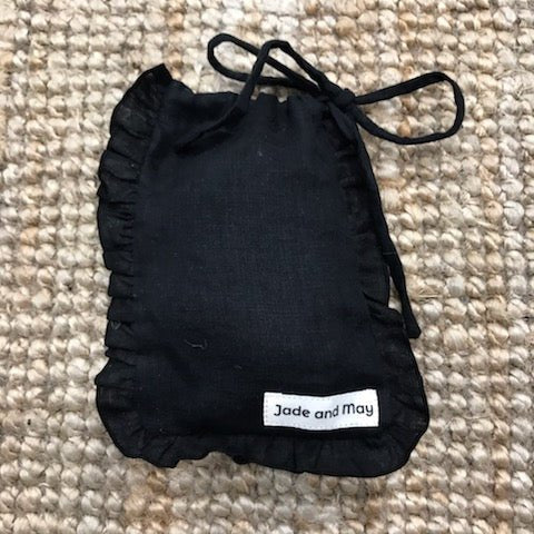 Sleep Mask in Linen with Feature Frill & Travel Bag-4